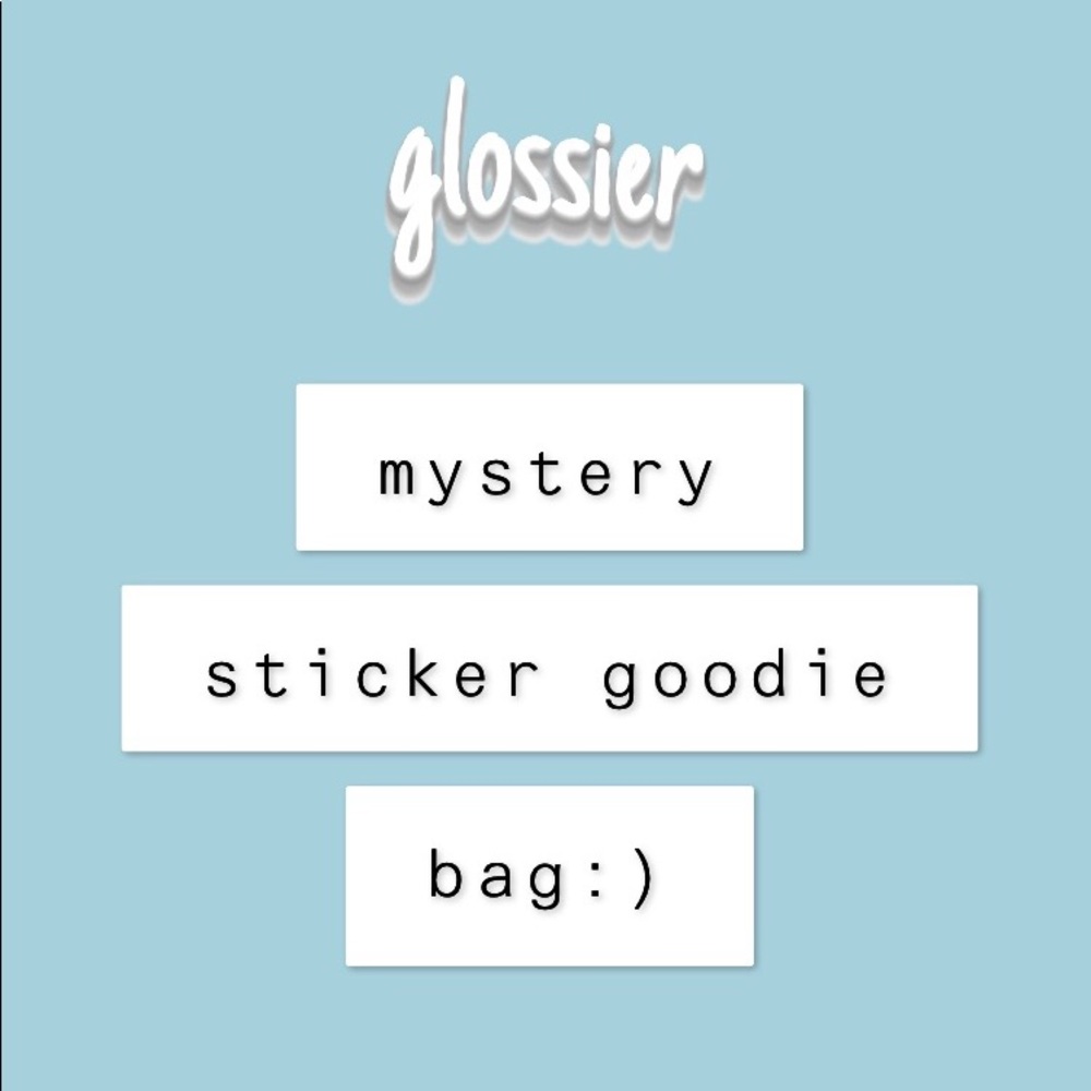 mystery glossier stickers goodie bag